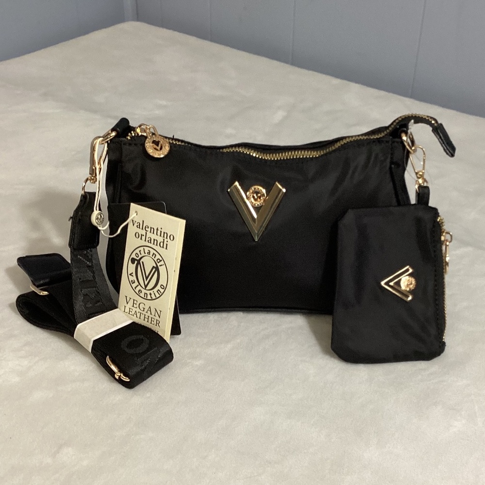 Valentino Orlandi Nylon Crossbody with Coin Pouch NWT